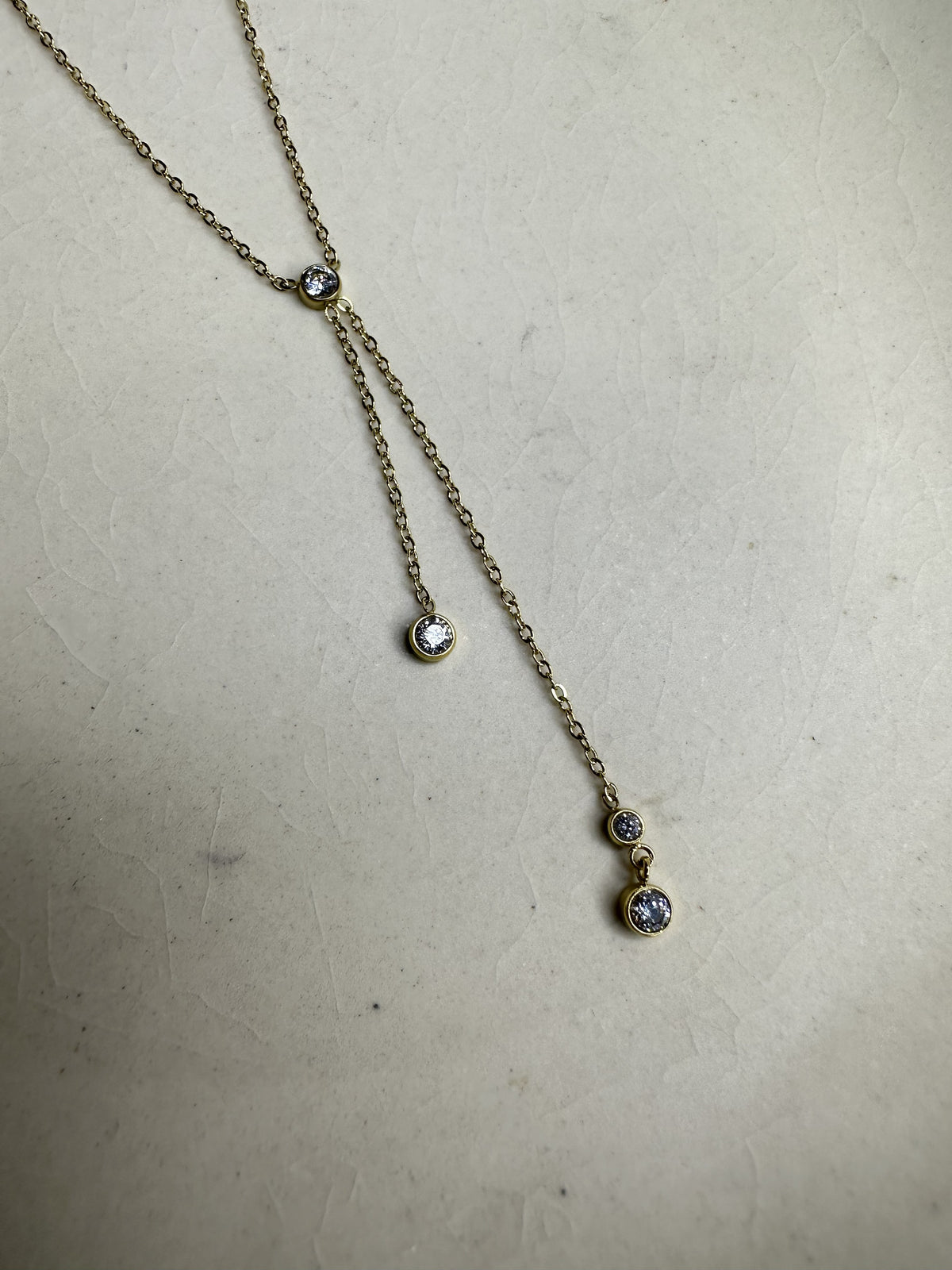 Luna Solitaire Lariat Necklace