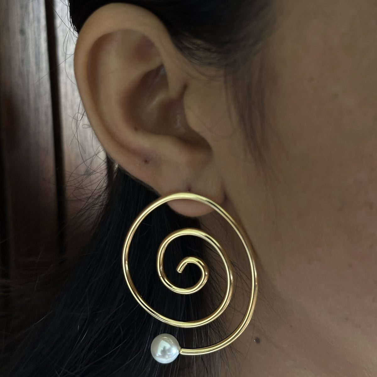 Spiral Pearl Earrings