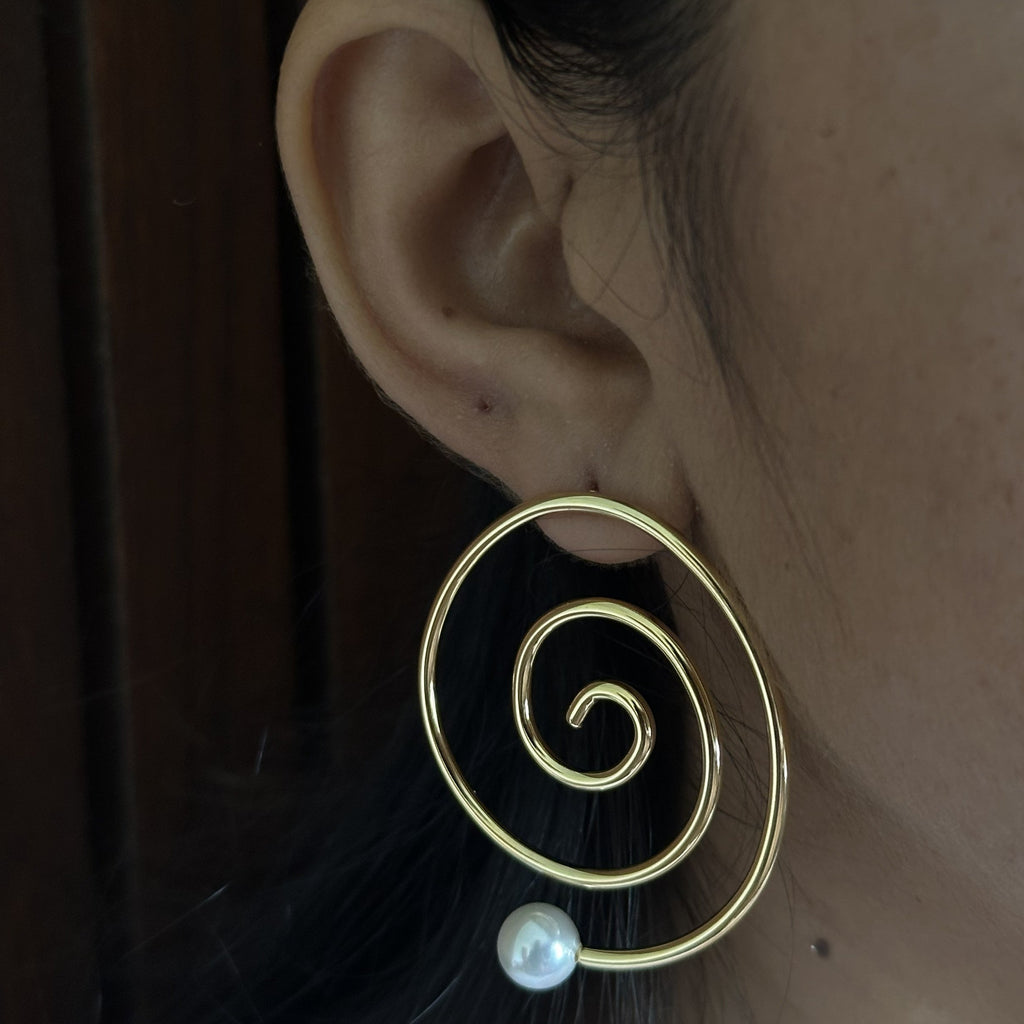 Spiral Pearl Earrings